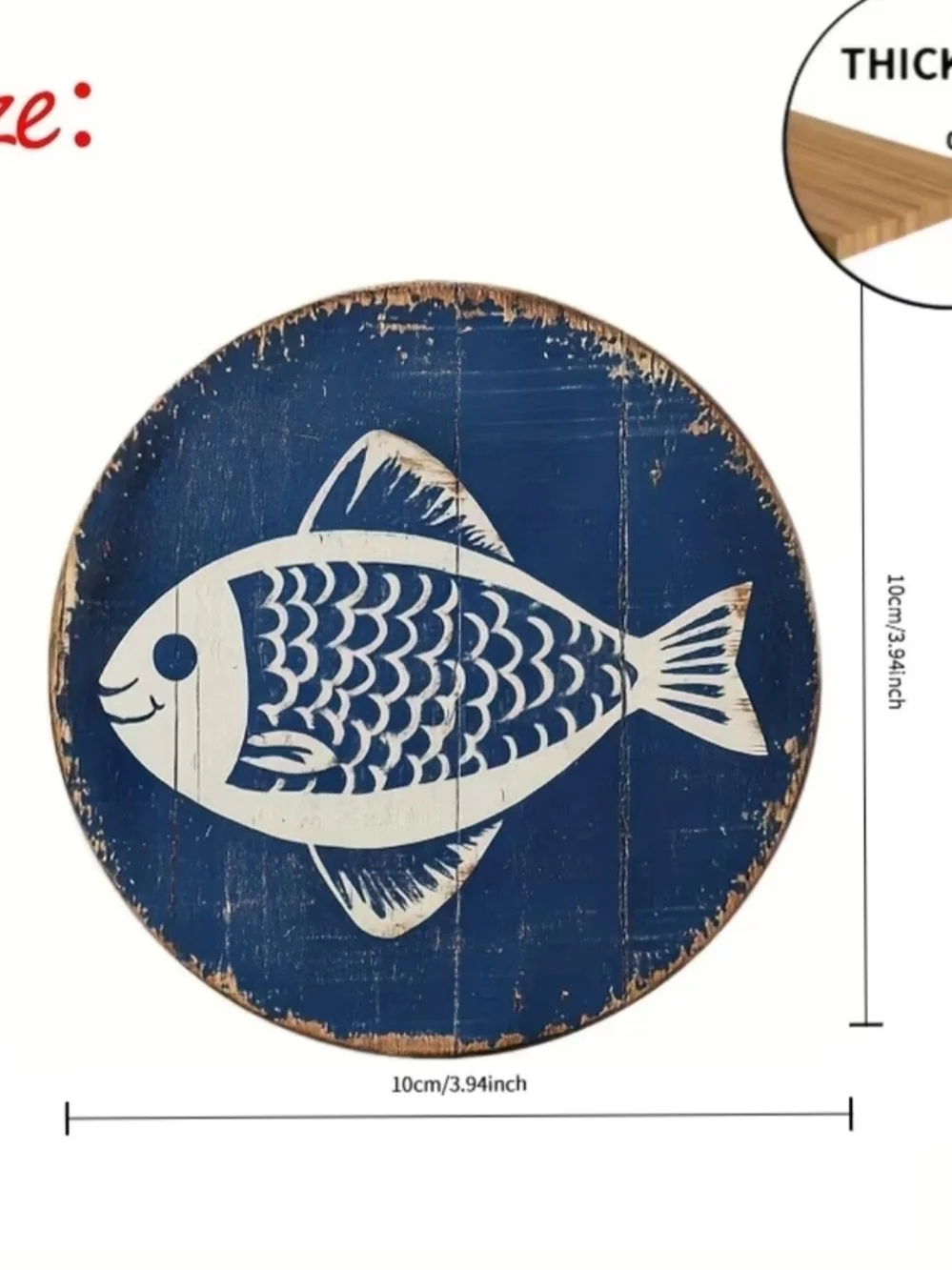 Blue Fish Coaster Set - Blue Decorative Fish Drink Coasters Set Of 4